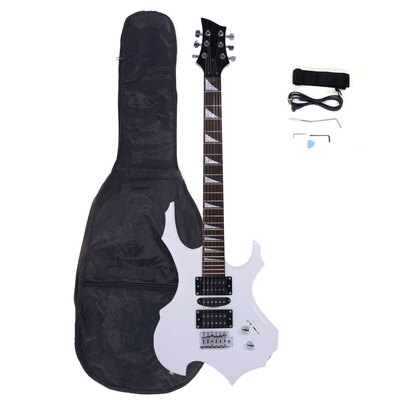 

Ktaxon Flame Type Beginner Electric Guitar Bag Case Cable Strap Picks
