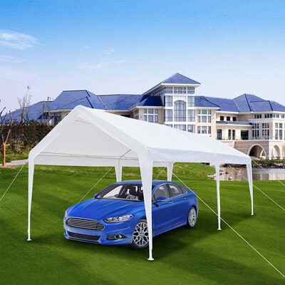 

20X10 Carport Car Canopy Versatile Shelter Car Shed with 6 Foot Tubes White