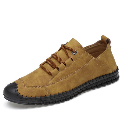

Mens Shoes Fashion Casual Work Shoes Light Breathable Shoes Lace Up Shoes Black Khaki Yellow Size 38-46