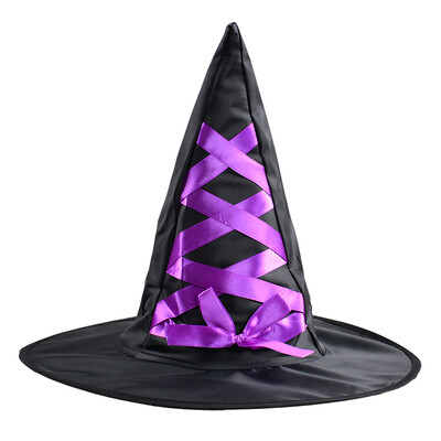 

New&new fine arts Halloween party adult carnival hat masquerade cosplay dress up magician props wizard show spire cap purple section