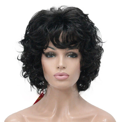 

StrongBeauty Short Wig Soft Tousled Curls Blonde Highlights Full Synthetic Wigs COLOUR CHOICES