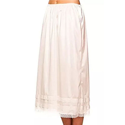 

Women Dress Undergarment Prom Slip Petticoat Half Satin Waist Long Underskirt