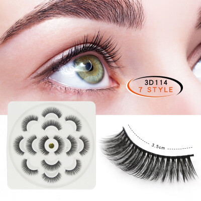 

7 pair 3D Mink Lashes Natural Long False Eyelashes Dramatic Volume Fake Lashes Makeup Eyelash Extension Silk Eyelashes