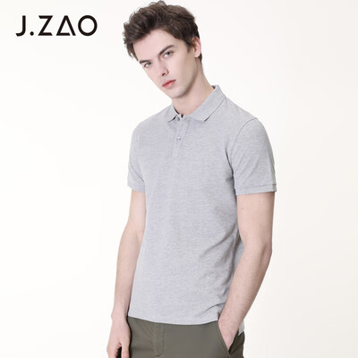 

JZAO Mens basic short-sleeved polo shirt black  17596A