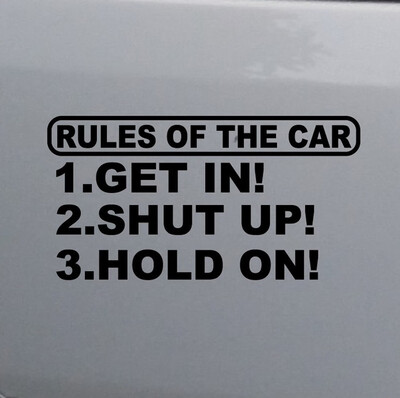 

Tailored Car Rules Decal Slammed Car Truck Vinyl Sticker JDM Racing Window Decal Funny