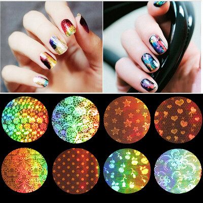 

〖Follure〗16pcs Flower 3D Nail Art Stickers Decals Manicure GoldSilver Decoration Tips