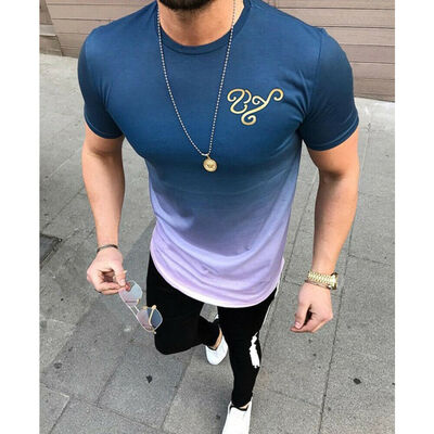 

New Stylish Mens Casual Short Sleeve T-Shirt Slim Fit Muscle Tee Shirt Tops Hot