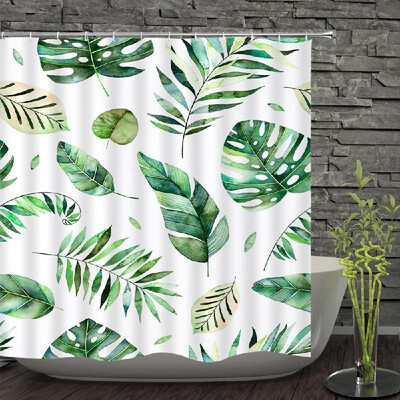 

Shower Curtain Leaves Decorative Bath Curtains Waterproof Polyester Fabric Anti-mildew Bathroom Curtains for Bathtub Showers
