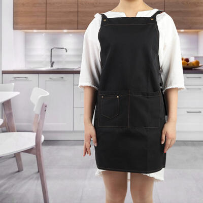 

Greensen Cooking Kitchen Cross Back Strap Apron For Chef Waiter with Pockets