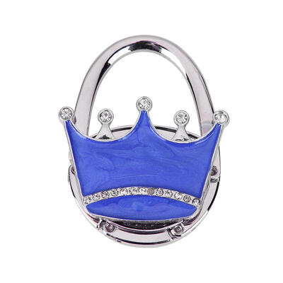 

Rhinestone Crown Shape Folding Table Edge Handbag Purse Hook Hanger Holder
