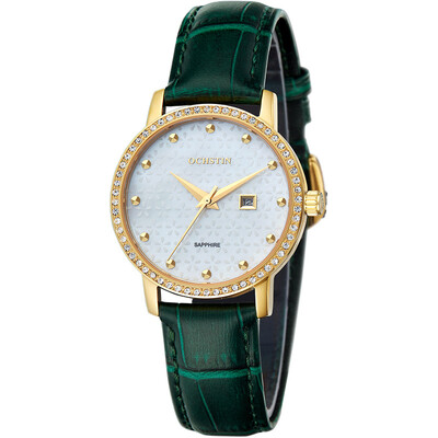 

Augustus OCHSTIN new pearl shell printing dial imported movement steel calendar waterproof female watch