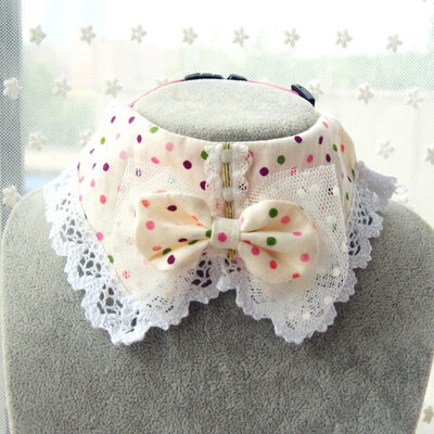 

Pet Dogs lovely handmade lace bowknot Collars Harnesses Leads necklace fashion pearl neckties supplies cats accessories jewelry