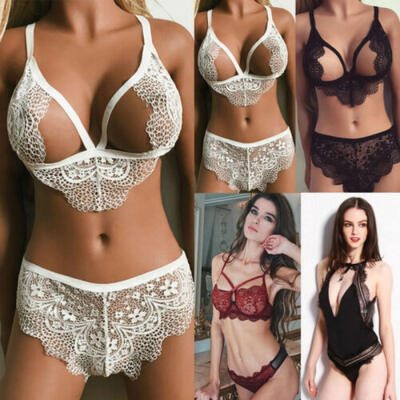 

Womens Sexy Lingerie Set Lace Bra Sets Wireless Bra&Panty Underwear Babydoll