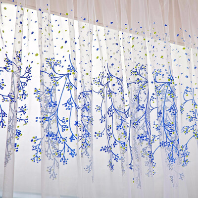 

Lace Curtains Voile Tulle Curtains Insect Bed Canopy Netting Drape Panel Leaf Door Window Sheer Curtain for Living Room