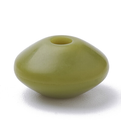 

Food Grade Environmental Silicone Beads Chewing Beads For Teethers DIY Nursing Necklaces Making Rondelle DarkOliveGreen 12x6
