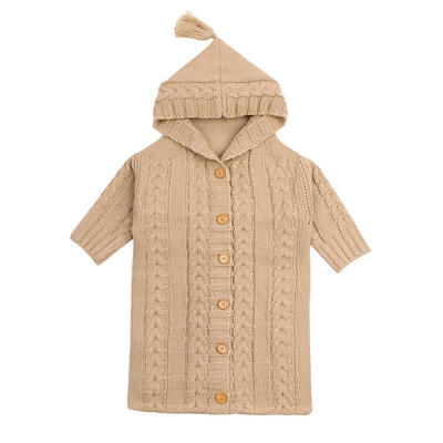 

Warm Knit Newborn Baby Sleeping Bags Stroller Envelopes Hooded Sleepsacks