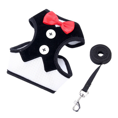 

Gentleman Vest-style Pet Dog Collar Breathable Bow Dress Small Dog Leash Small Pet Dog Wedding Party Accessories
