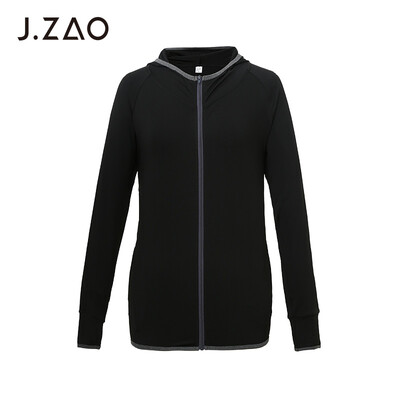 

Beijing Tokyo made JZAO ladies sports long-sleeved zipper shirt black