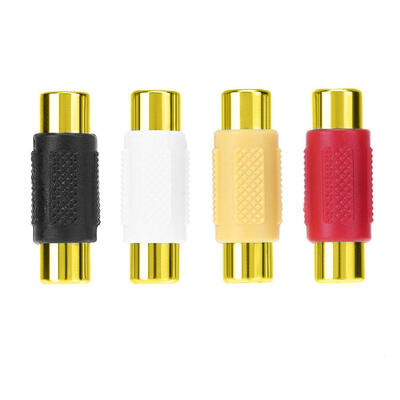 

4pcs Gold-plated RCA Female to RCA Female Connector AV Plug Jack Adapter