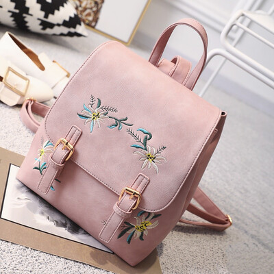 

Tailored Ethnic Style Fashion Causel Flower Color Embroidery Female Backpack Packet Bag