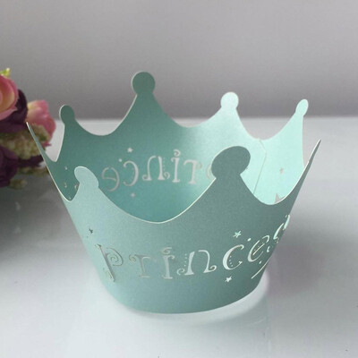 

FUNNYBUNNY 24pcs Princess Crown Cupcake Wrappers Cases Wedding Christening Baby Girl Shower Party Cake Decoration
