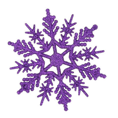 

24pcs Snowflakes Christmas Tree Decoration 10cm Plastic Glitter Snow Flake