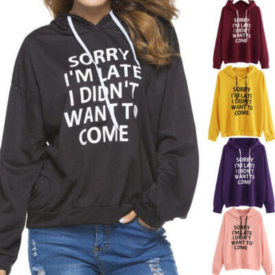 

Womens Casual Letter Pullover Jumper Hoodie Long Sleeve Sweatshirt Tops Blouse