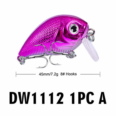 

VISSEN 3PCS Hot freshwater sea fishing bait 45MM72G plastic small fat rock bait 6 hook fishing lures