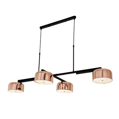 

HL487754 Post Modern Drum Shade LED Chandelier BlackRose Gold 4 Light LED Linear Chandelier Light