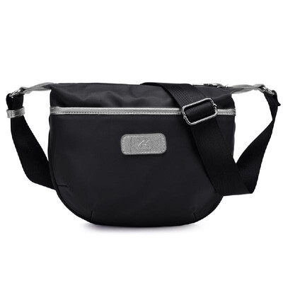 

New Women Nylon Crossbody Bag Waterproof Contrast Color Zipper Casual Outdoor Shoulder Bags BlackBluePurple