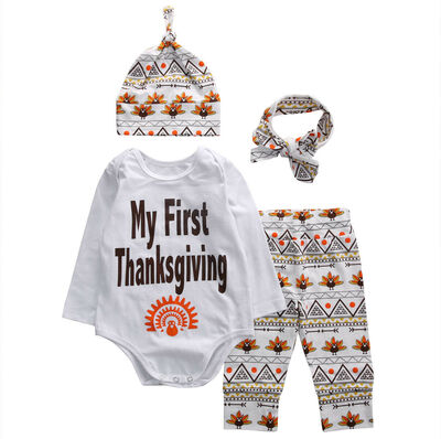 

Newborn Baby Boy Girl Long Sleeve T-shirt TopsPantsHat Outfit Clothes Bodysuit