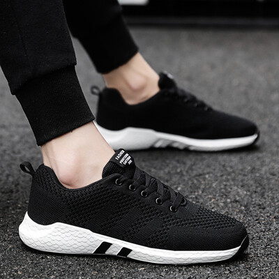 

Sports style casual shoes men 2019 autumn new mens fashion flying woven mesh shoes trend wild mens shoes
