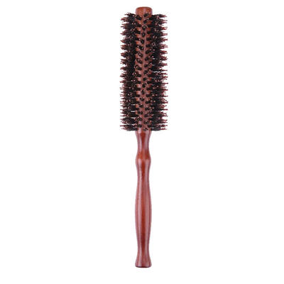 

Pig Mane Heat-resistant Hair Comb Wooden Handle Roll Comb for Hairdressing