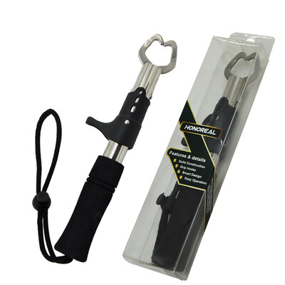 

HONOREAL Stainless Steel One-handed Operation Strong Fish Lip Gripper with EVA Handle and Wrist Lanyard