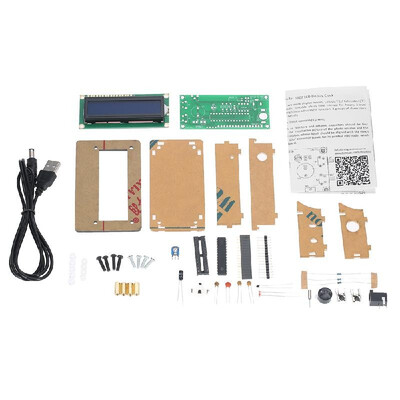 

1602 LCD DIY Digital Clock Kit with Acrylic Case Time Temperature Date Week Display 3-channel Alarm Clock