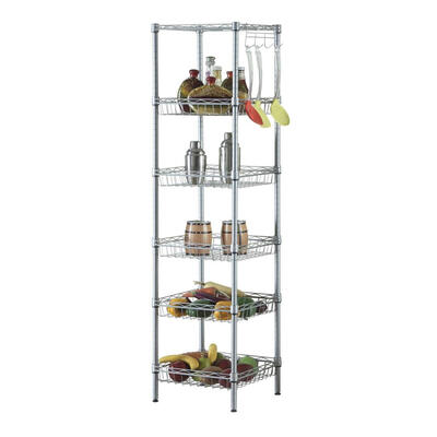 

Simple 6-layer Carbon Steel PP Storage Rack Stand Home Storage Organizer