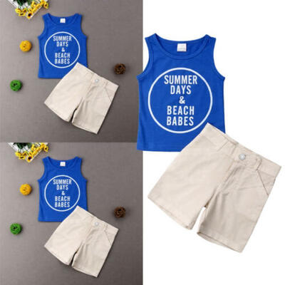 

2pcs Toddler Kids Baby Boys T-shirt TopsShorts Pants Summer Outfits Clothes Set