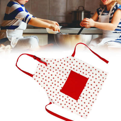 

Greensen Children Kids Cooking Baking Painting Apron Chefs Kitchen Red Strawberry Kids ApronCooking Apron