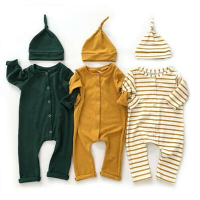

Newborn Baby Boy Girl Long Sleeve Romper Bodysuit Jumpsuit Hat Outfits Clothes