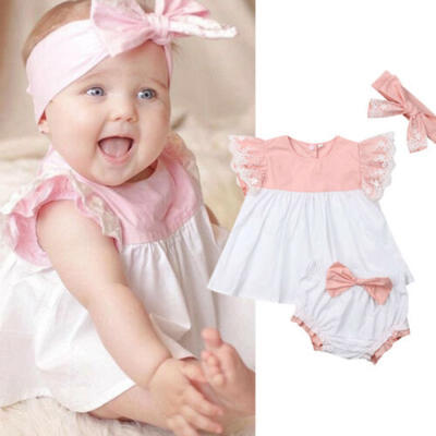 

UK STOCK 3PCS Newborn Baby Girl Outfits Clothes Tops DressTutu Shorts Pants Set