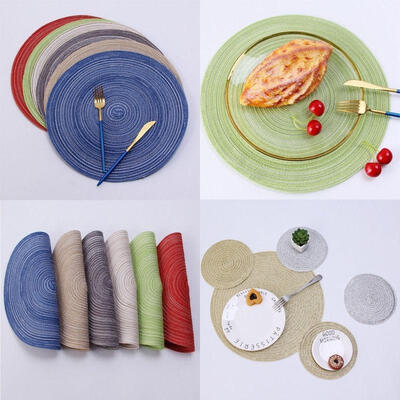 

Round Woven Fabric Placemats Table Setting Place Mats Dining Room DIY