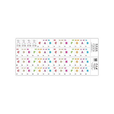 

Piano Keyboard Music Note Stickers Colorful Removable for 37 49 61 88 Key Keyboards for Kids Beginners Piano Practice