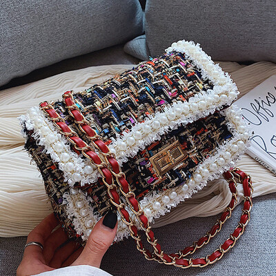 

The net red small bag female 2019 autumn new tide Korean version wild messenger bag chain fashion small square bag