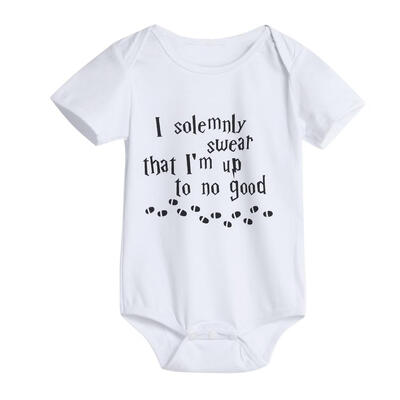 

Baby Infant Toddler Letter Print Short Sleeve Rompers Bodysuit Jumpsuit