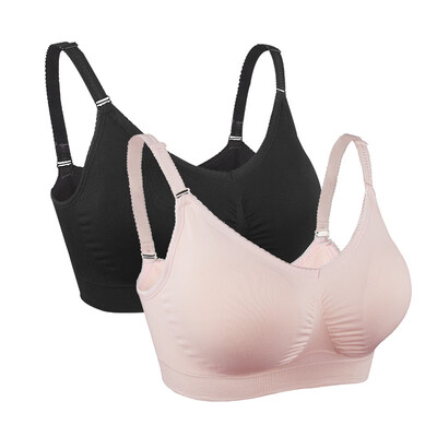 

iLoveSIA Nursing Bra Breathable Anti-Hit Hammer Full Cup No Trace Breastfeeding Bra-2P-70705638
