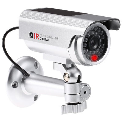 

Simulation Fake Dummy Gun Bullet Camera Rainproof Solar Powered with LED Light for House Office Market Security System