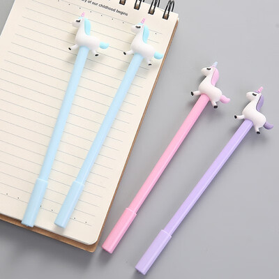 

3pcslot 038mm Black Ink Unicorn Kawaii for School Supplies Gel Pen Writing Supplies Stationery