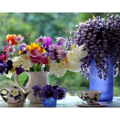 

5D DIY Diamond Painting Flowers Vase Cross Stitch Embroidery Rhinestones