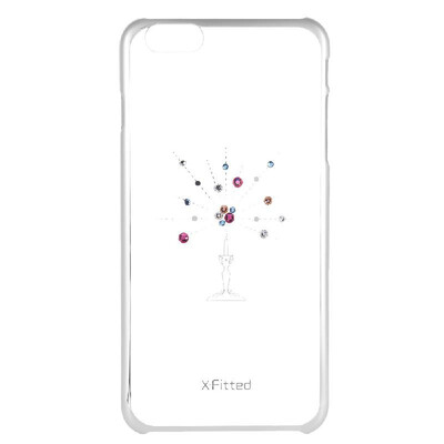 

X-Fitted Protective Back Case Plated Bumper Shell Cover with Swarovski Rhinestone for iPhone 6 Plus 6S Plus