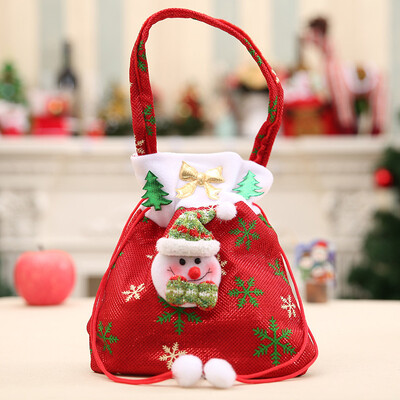 

Santa Claus Snowman Christmas Cloth Candy Bag Xmas Hanging Ornament Decoration